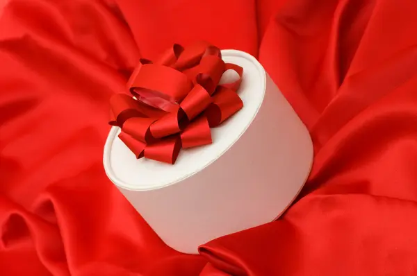 Box Gift Red Fabric — Stock Photo, Image