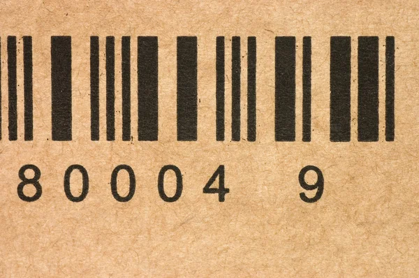 Códigos de barras em uma caixa — Fotografia de Stock