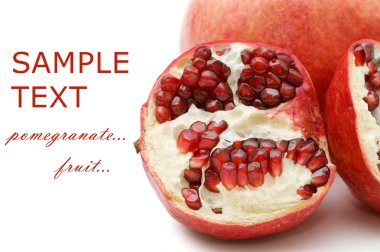 Pomegranate isolated on white background clipart