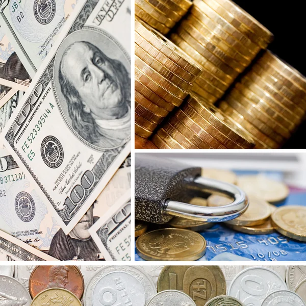 Oro Monedas Viejas Collage —  Fotos de Stock
