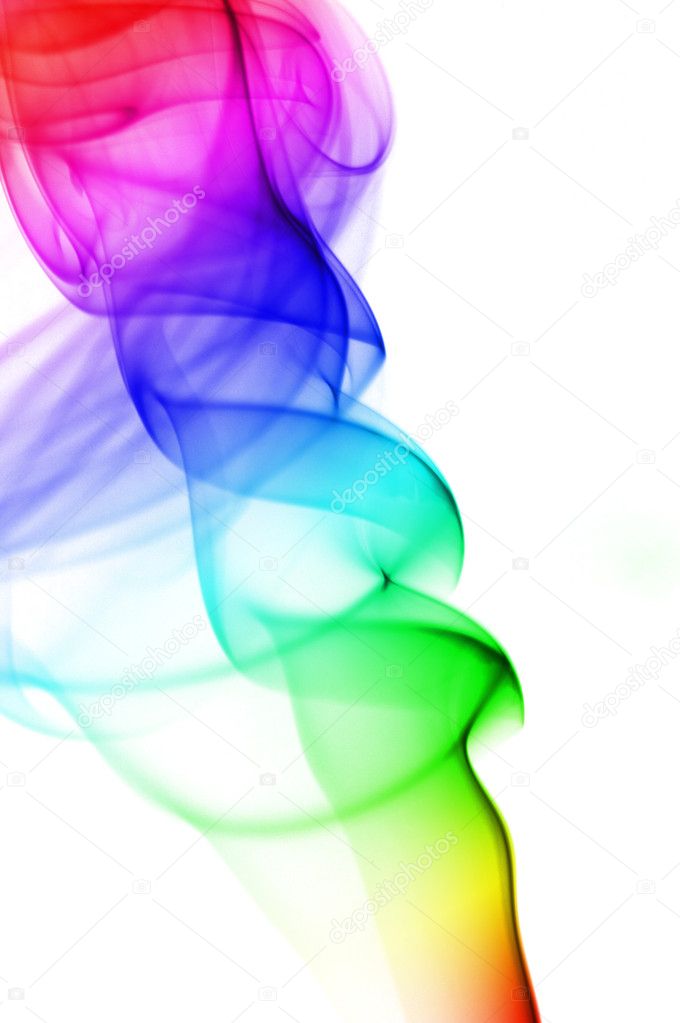 Abstract smoke isolated on the white