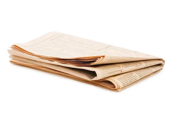 Εφημερίδες Που Απομονώνονται Λευκό Φόντο — Φωτογραφία Αρχείου
