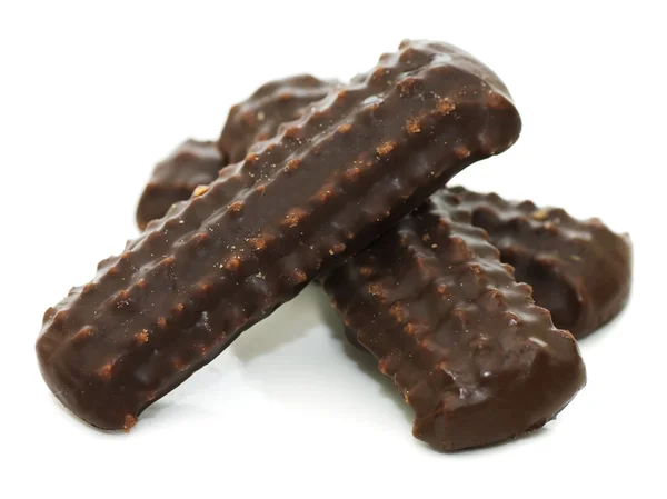 Schokoladenkekse isoliert auf weißem Hintergrund — Stockfoto