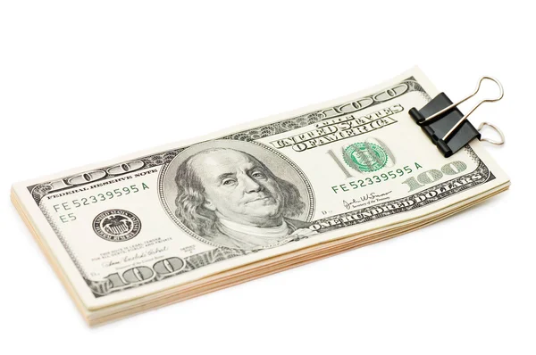 Paquete Dólares Aislados Sobre Fondo Blanco — Foto de Stock