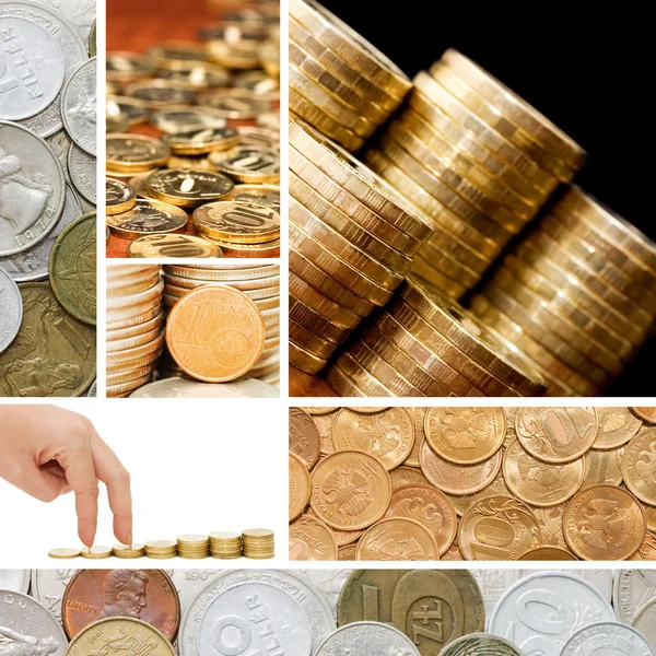 Oro Monedas Viejas Collage — Foto de Stock