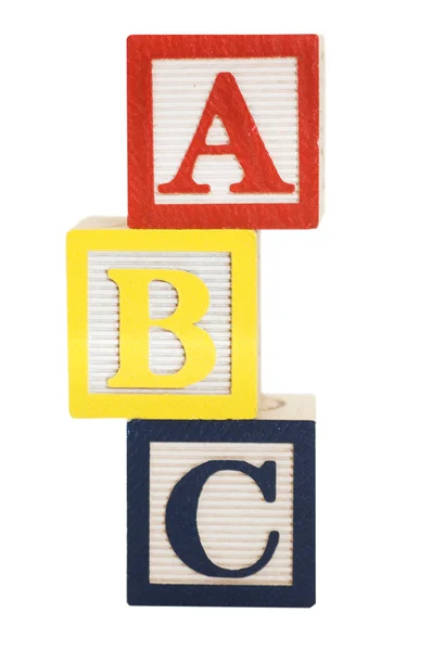 Kubussen Met Letters Geïsoleerd Witte Achtergrond — Stockfoto