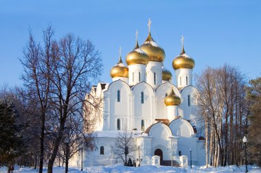 The old church of the city of Yaroslavl in winter clipart