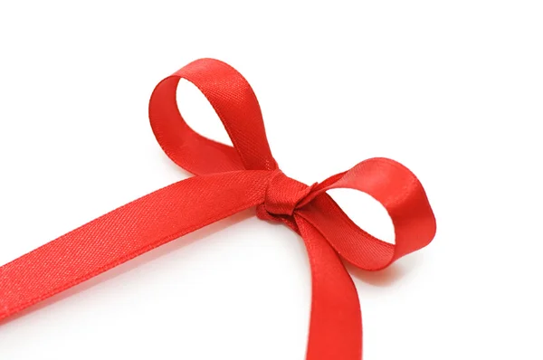 Bow Red Satiny Tape — Stock Photo, Image