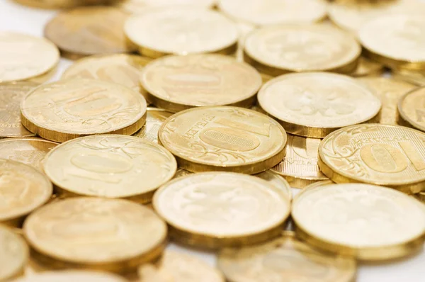 Monedas macro primer plano fondo —  Fotos de Stock