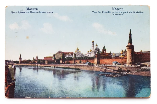 El kremlin de Moscú el tipo del muelle - la foto en la tarjeta de 1909 —  Fotos de Stock