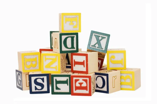 Cubes Avec Lettres Isolées Sur Fond Blanc — Photo