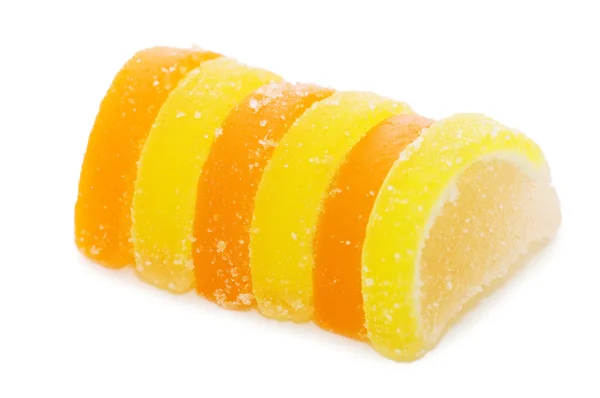 Cukierki owocowe na białym tle na białym tle — Zdjęcie stockowe