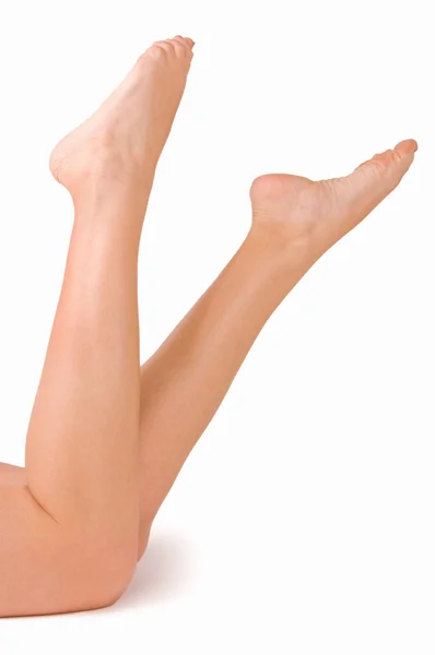 Weibliche Füße Isoliert Auf Weißem Hintergrund — Stockfoto