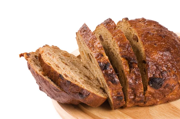 切面包上孤立的白色背景 — 图库照片