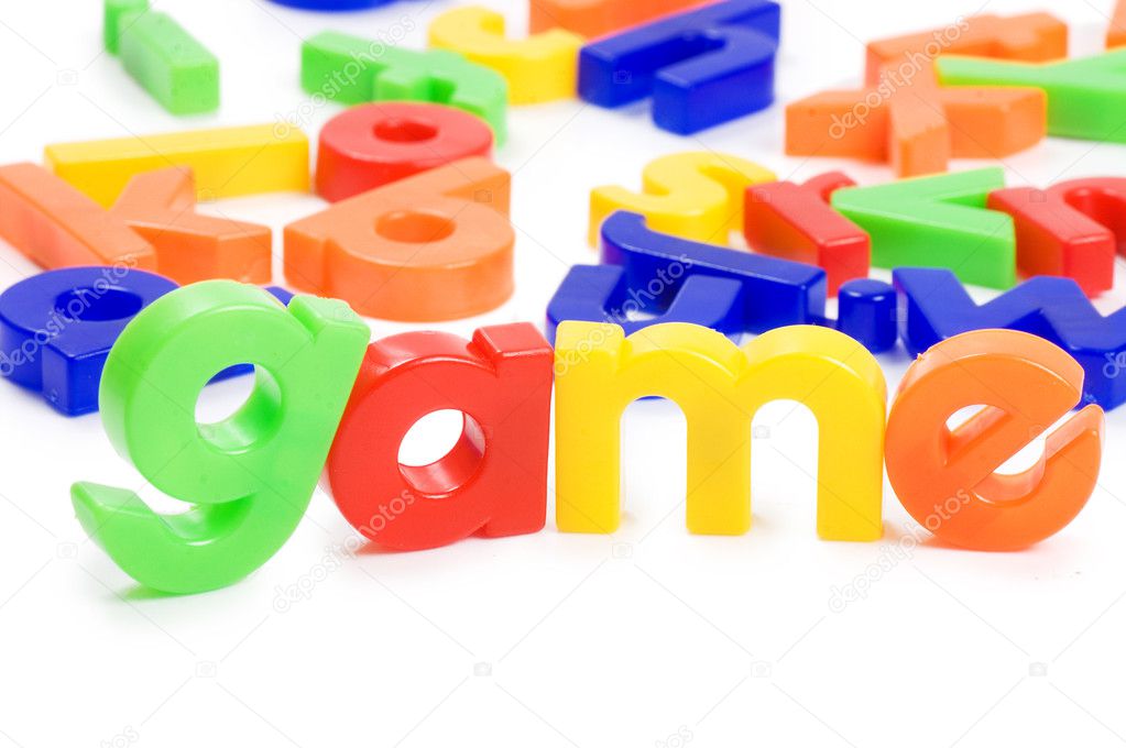 Plastic English letters isolated on white background