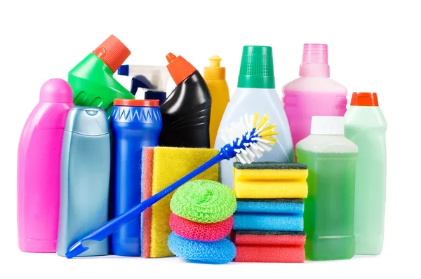 Çeşitler için izole temizleme gereçleri — Stok fotoğraf
