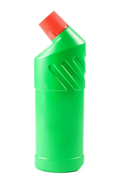 Bottiglia Plastica Con Detergente Isolato Bianco — Foto Stock