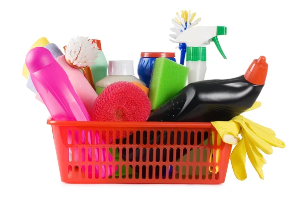 Basket Means Cleaning Isolated White — Stock Photo, Image