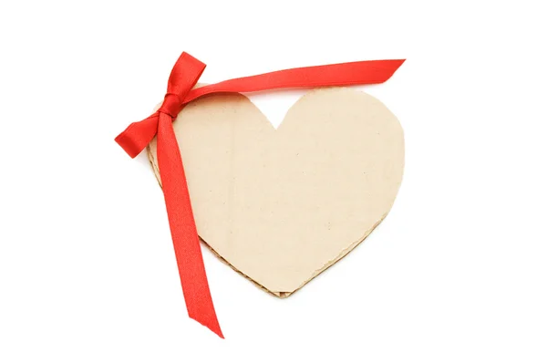 Hjärta från en kartong med en båge — Stockfoto