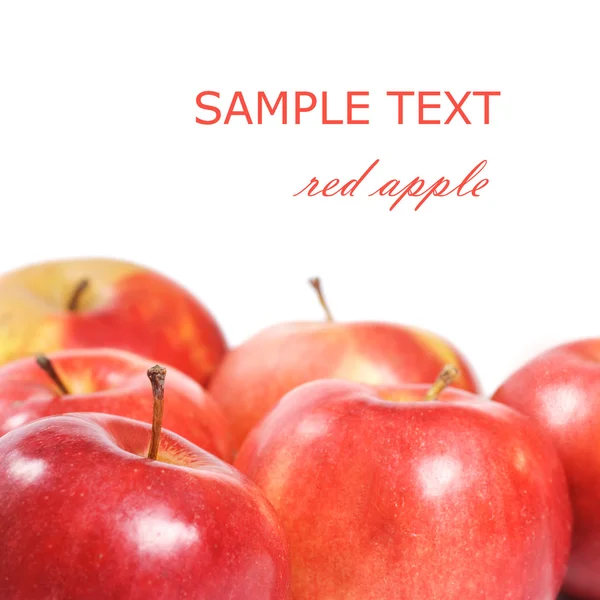 Κόκκινο Μήλο Απομονωμένο Στο Λευκό Φόντο — Φωτογραφία Αρχείου