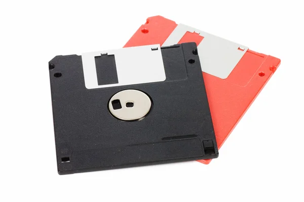 Dischi Floppy Isolati Sfondo Bianco — Foto Stock