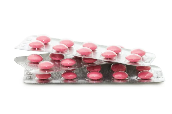 Päckchen Pillen isoliert auf weißem Hintergrund — Stockfoto
