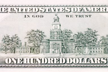 Amerikan yüz dolarlık banknot üzerinde beyaz izole