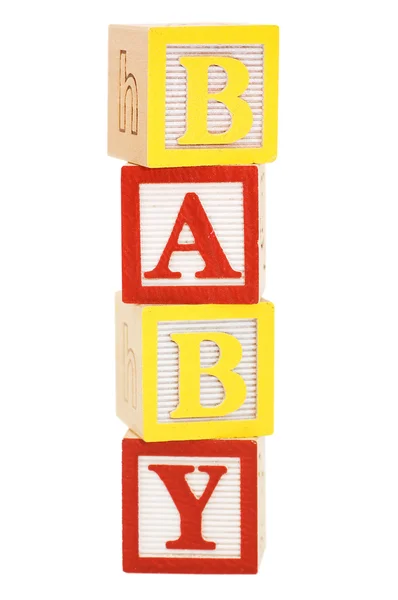 Кубики з літерами ізольовані на білому тлі — стокове фото