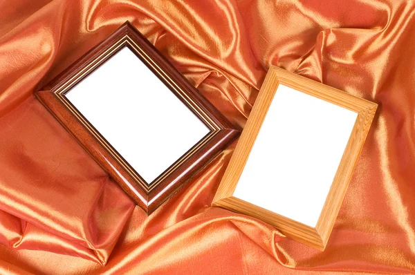 Picture Frames Color Satin Background — Stock Photo, Image
