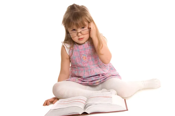 Bambina Con Libro — Foto Stock