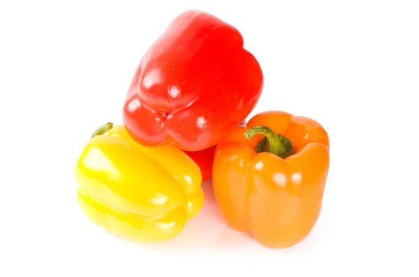 Three pepper isolated on white background — Stock Photo, Image