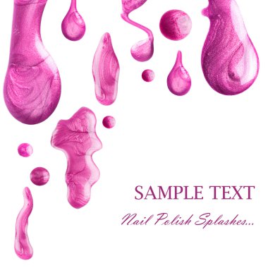 Nail Polish Splashes isolated on white clipart