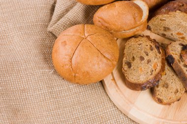 Assortment of baked bread clipart