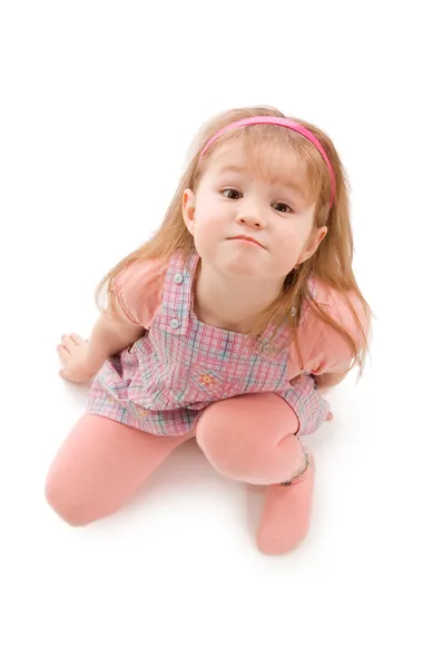 Malá holčička izolovaných na bílém pozadí — Stock fotografie