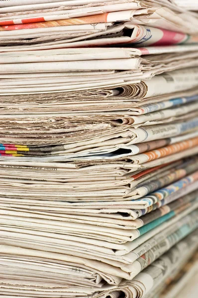 Pile of newspapers close up — Stock Photo, Image