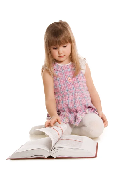 La niña con el libro — Foto de Stock