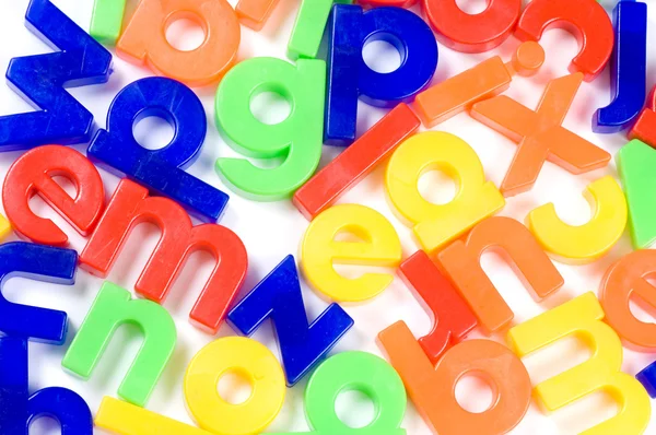 Plastic English letters isolated on white background — Stock Photo, Image