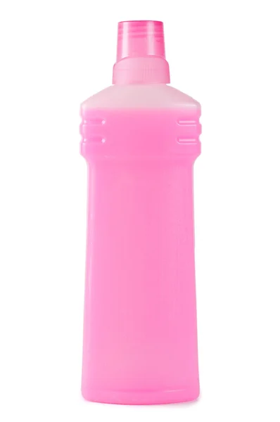 Πλαστικό μπουκάλι με απορρυπαντικό που απομονώνονται σε λευκό — Φωτογραφία Αρχείου