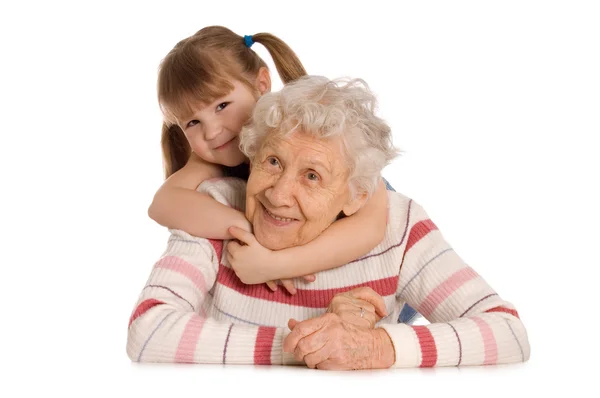 Ta starší žena s vnučkou — Stock fotografie