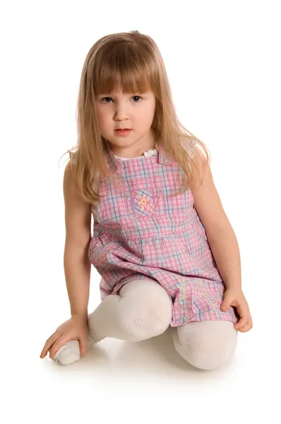 A kislány elszigetelt fehér background — Stock Fotó