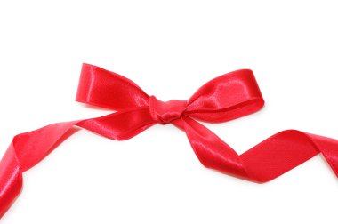 Bow from a red satiny tape clipart