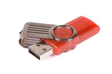 usb flash bellek üzerinde beyaz izole