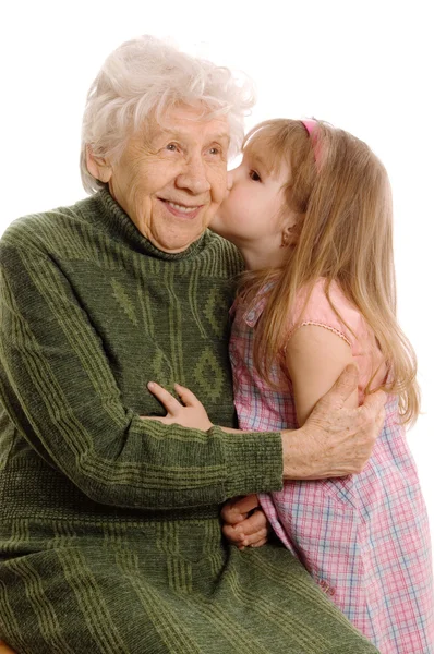 Starsza kobieta z wnuczką. — Zdjęcie stockowe