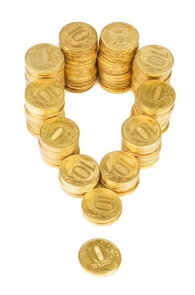 Monedas de oro aisladas sobre fondo blanco —  Fotos de Stock