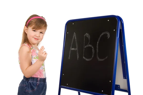 The little girl about a board — Stock Photo, Image