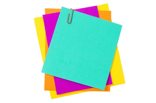 Papel colorido com tesoura isolada sobre branco — Fotografia de Stock
