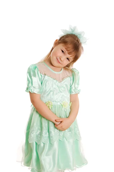 Маленька дівчинка ізольована на білому тлі — стокове фото