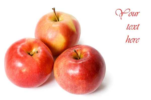 Rött äpple isolerad på den vita bakgrunden — Stockfoto