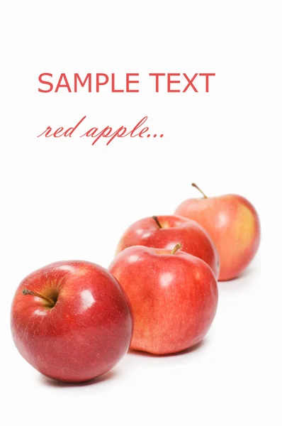 红苹果，白色背景上的孤立物 — 图库照片