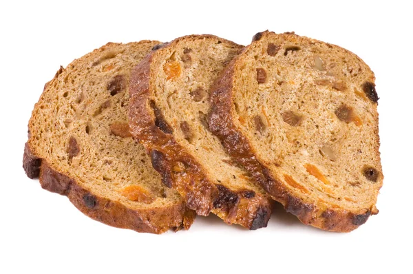 ขนมปังตัดแยกกันบนพื้นหลังสีขาว — ภาพถ่ายสต็อก
